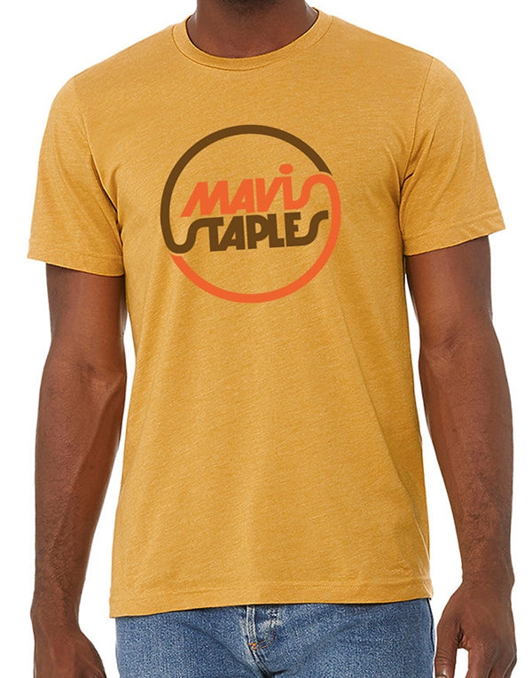 Mavis Staples Circle Logo T, Heather Mustard