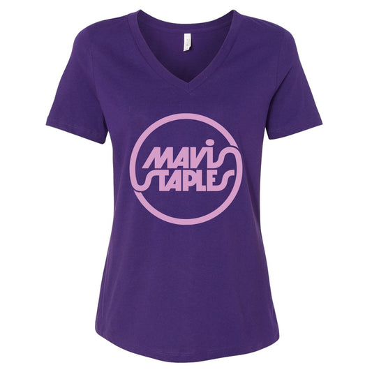 Women's Mavis Staples Circle Logo V-Neck - Team Purple
