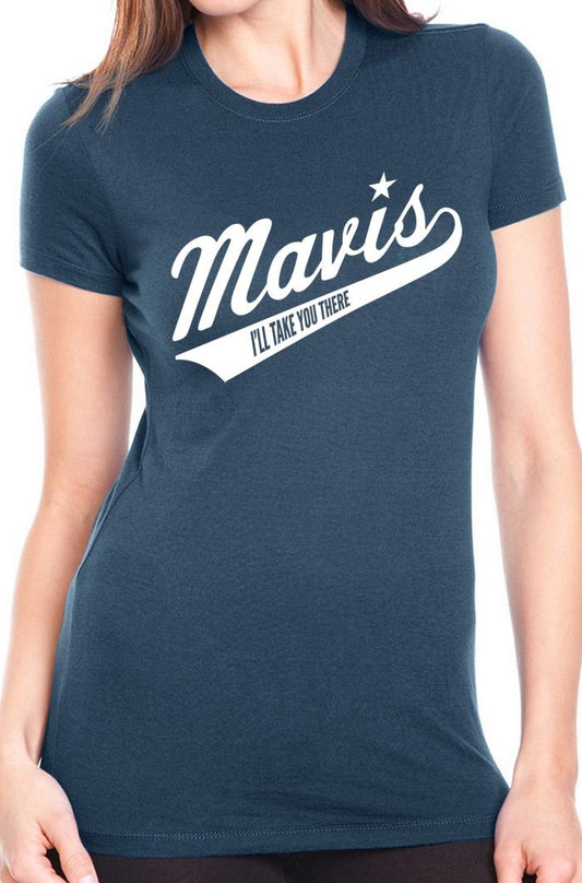 Women's Mavis Staples Baseball Logo T, Indigo